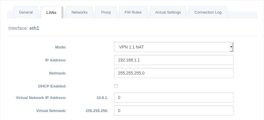 Routers — 1:1 NAT Interface Mode