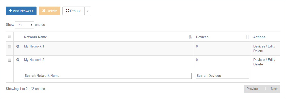 Networks in WebAccess/VPN