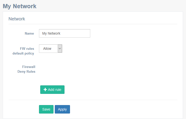 Networks — Firewall Rules