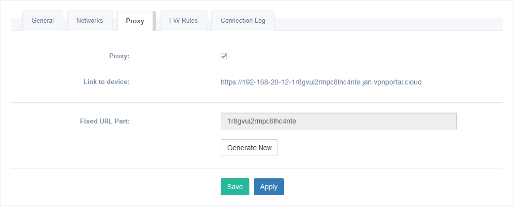Edit Standalone VPN Client — Proxy