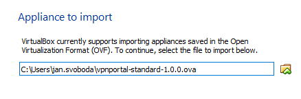 Choose OVA file