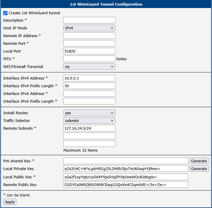 Configuration of the first router – SERVER
