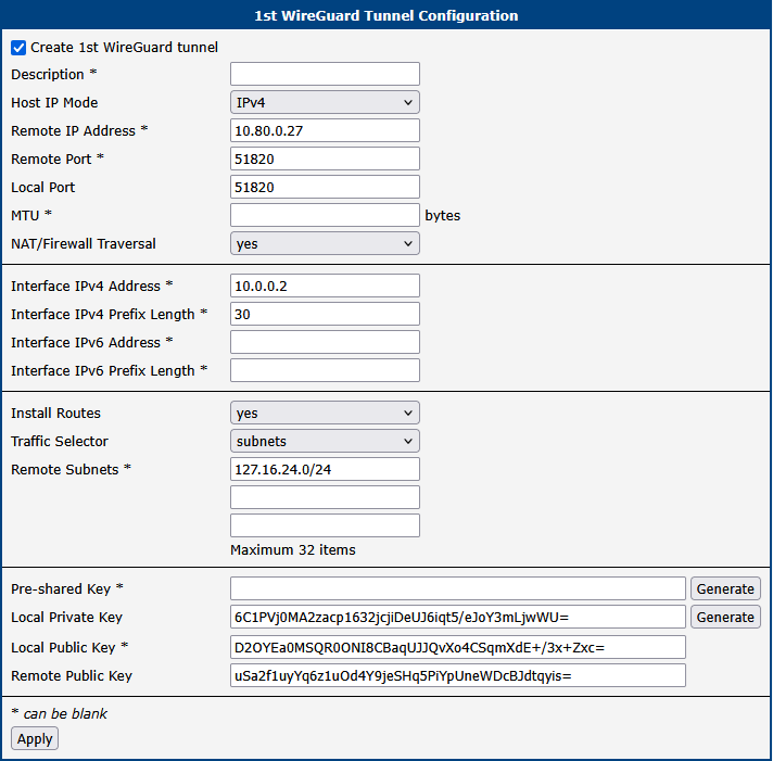 Configuration of the second router – CLIENT