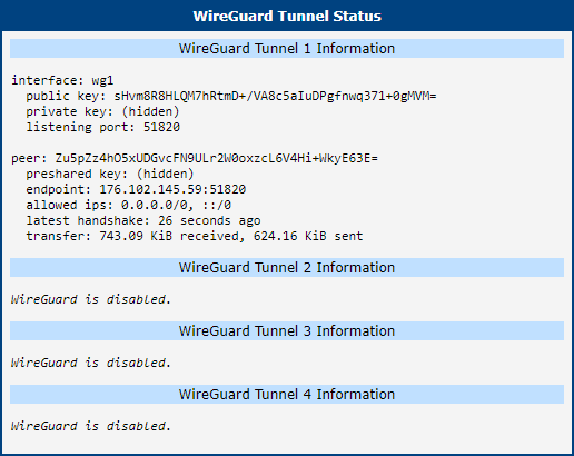 WireGuard Tunnel Status
