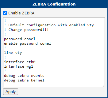 Zebra Configuration
