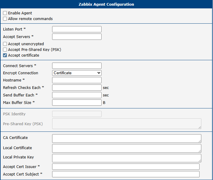 Zabbix Agent configuration — main part