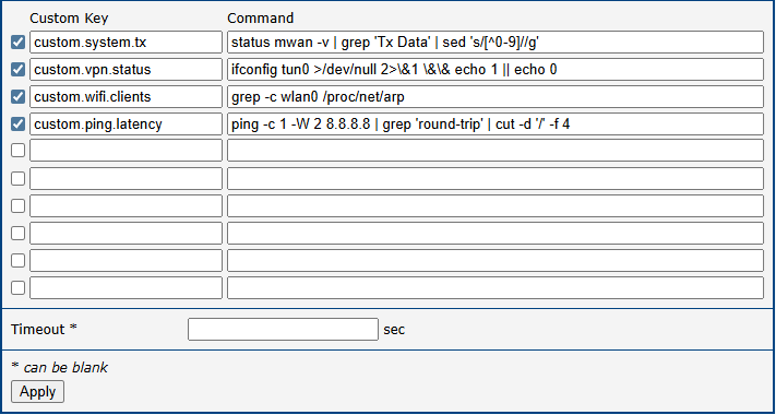 Zabbix Agent configuration — custom keys