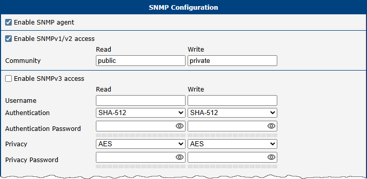 SNMP router configuration